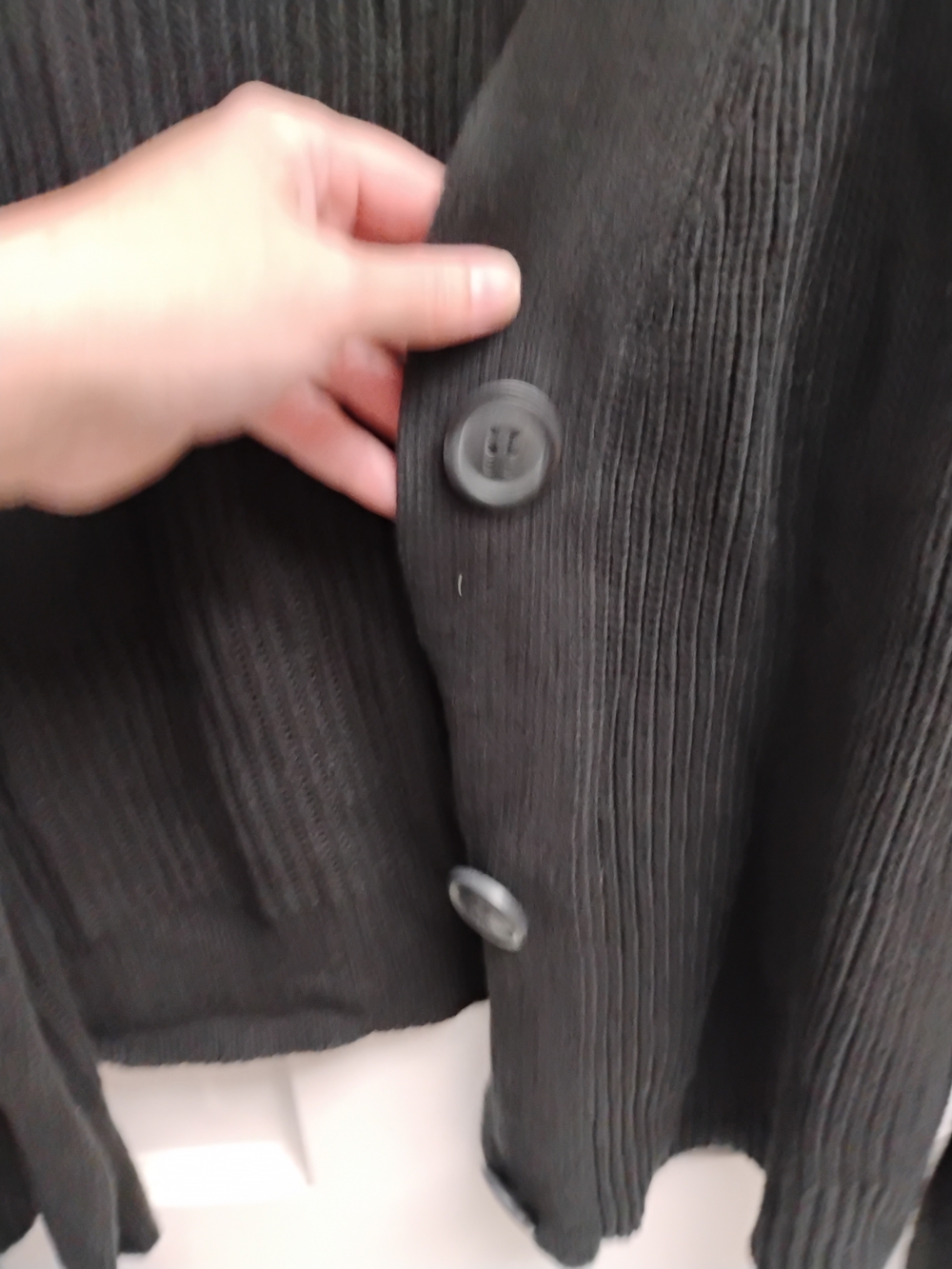 Universal Thread Black Ribbed Button-Front Cardigan - Picture 2 of 5